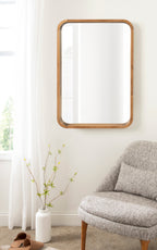 Hutton Wood Framed Radius Rectangle Mirror