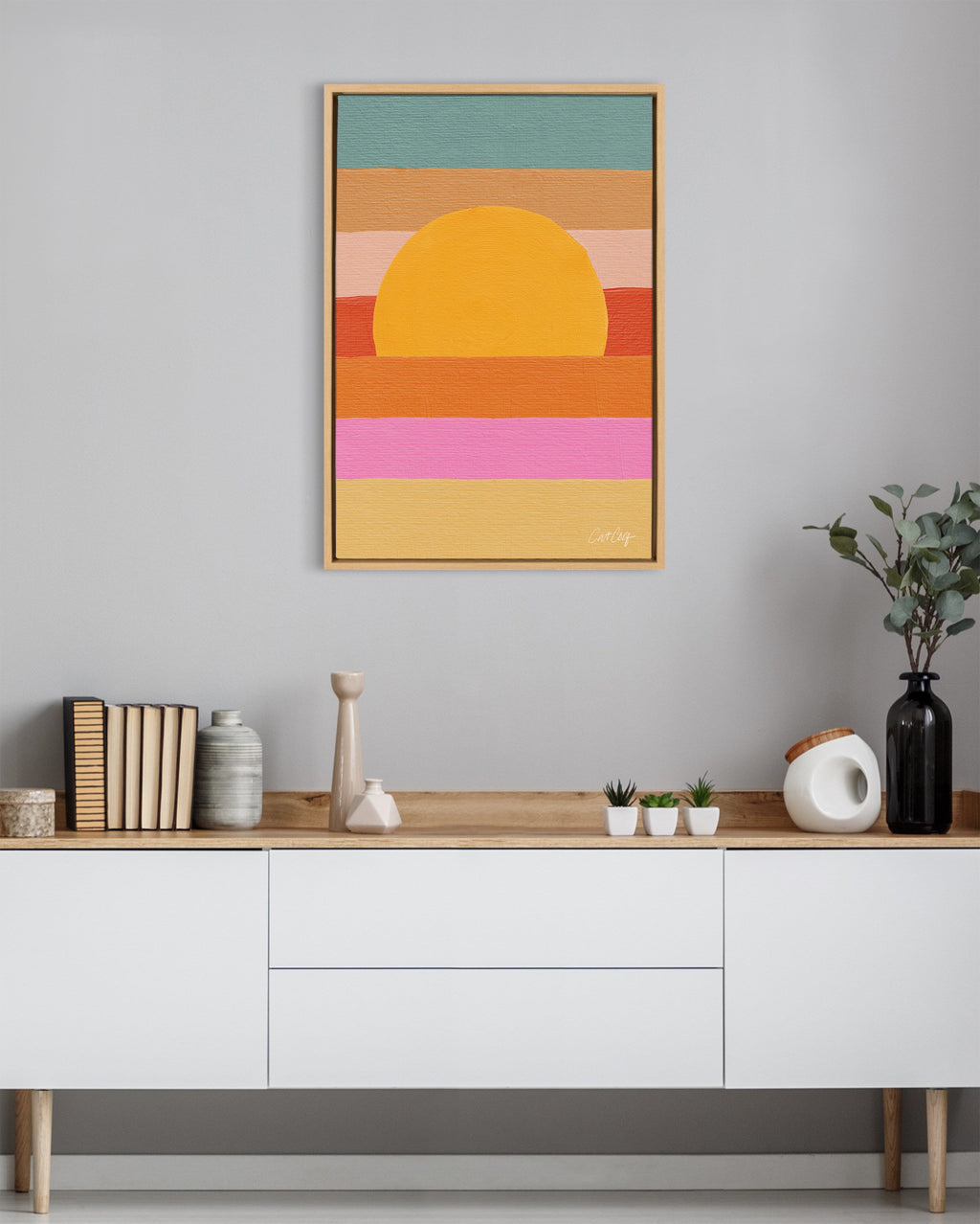 Sylvie Sunset Waves Framed Canvas by Cat Coquillette