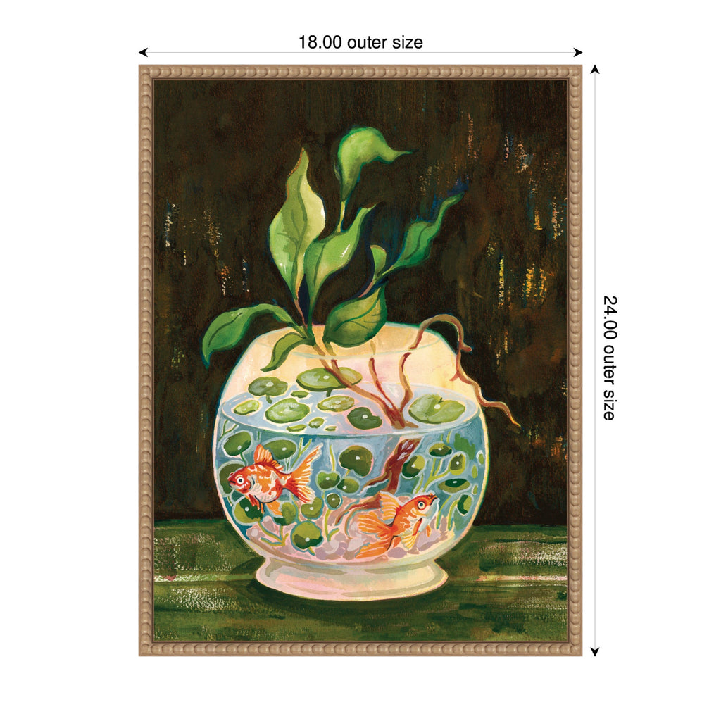 Goldfish Garden by Lucia Gianello Framed Canvas Wall Art Print