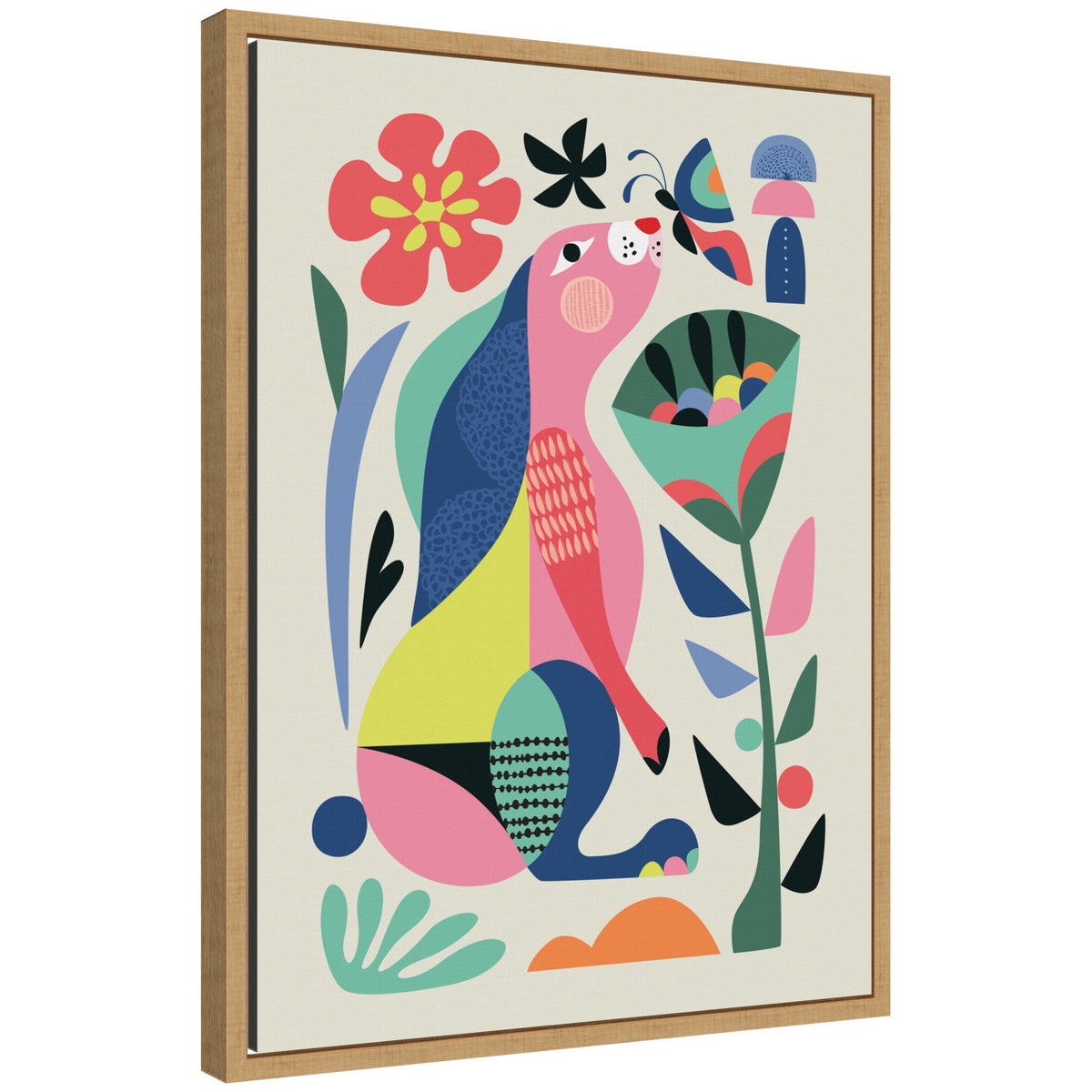 Sylvie Wild Rabbit Framed Canvas by Rachel Lee