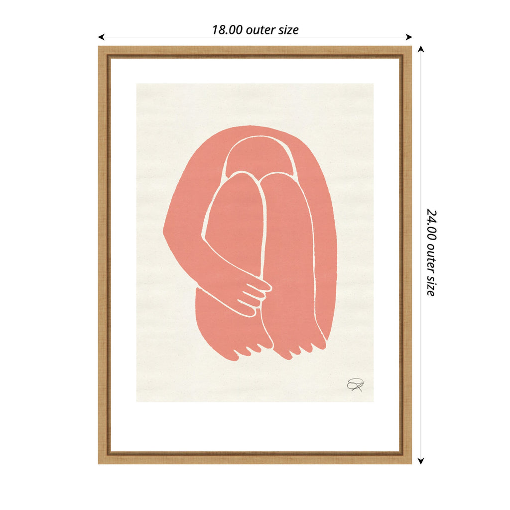 Sylvie Head Down 1 Terracotta Framed Canvas by Rocket Jack