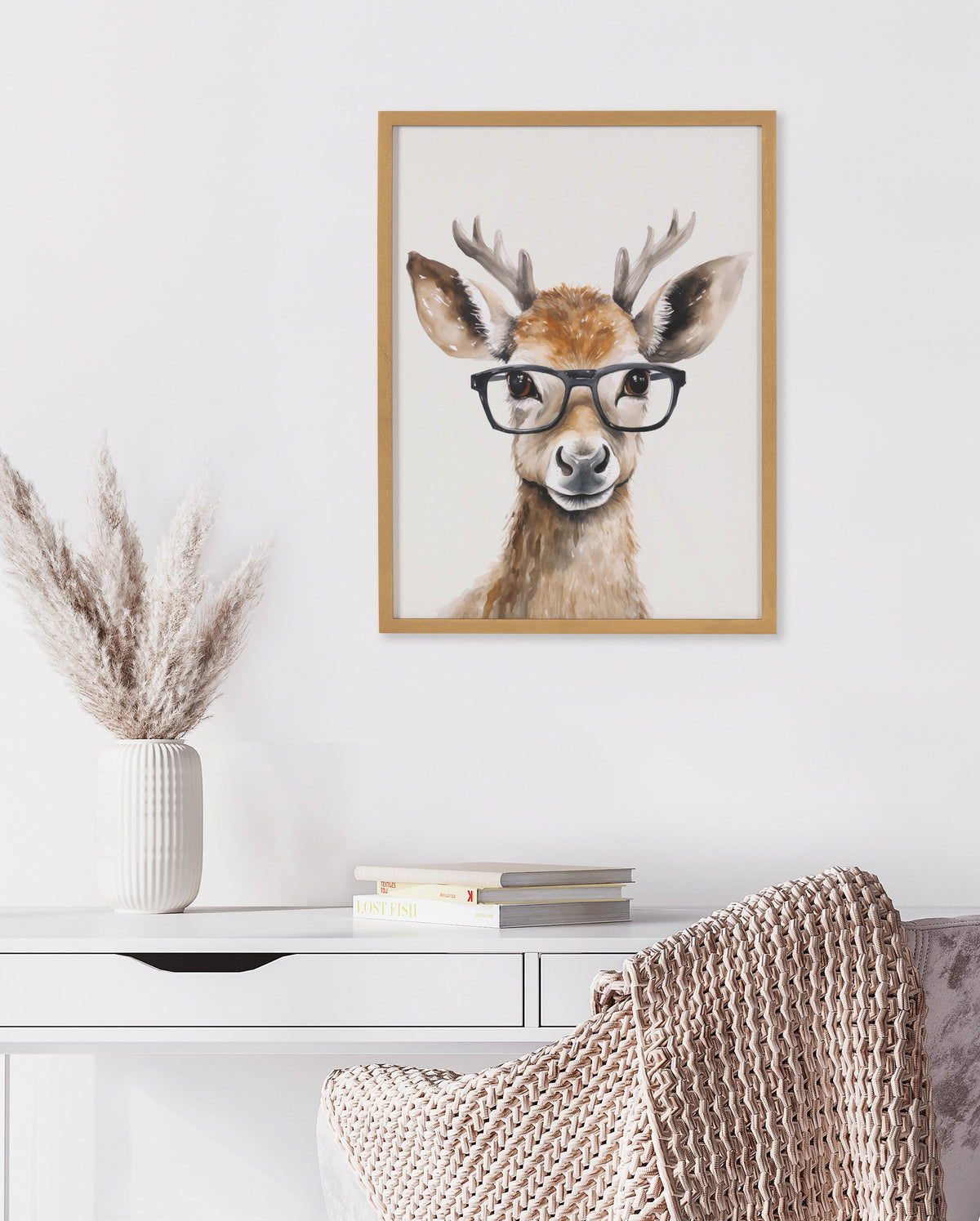 Gallery Cute Deer Wearing Glasses Print by The Creative Bunch Studio
