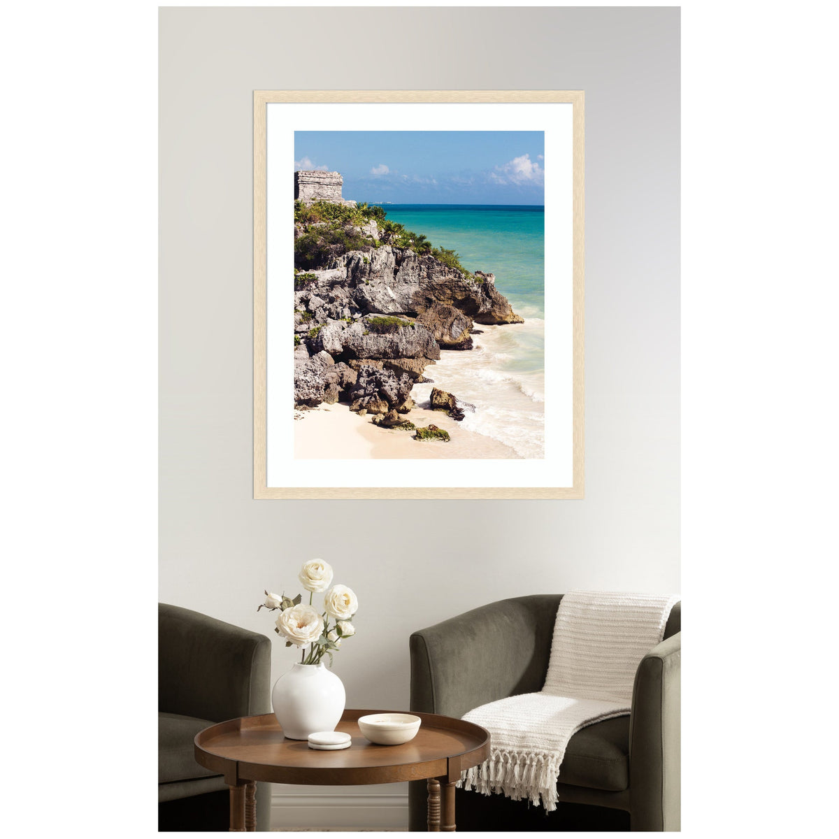 Framed Art Tulum Ruins Mexico Seascape by Stephanie Klatt