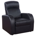 Upholstered Recliner With Cup Holder Comfort Lounge Chair - Black