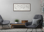 Sylvie Dancing Circles Framed Canvas by Teju Reval of SnazzyHues
