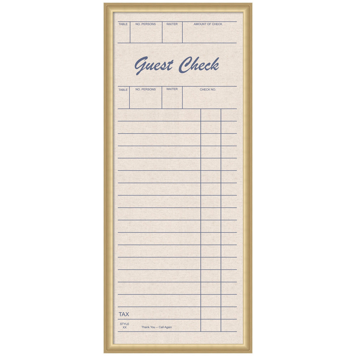 Framed Fabric Pinboard Linen Guest Check Wall Organization