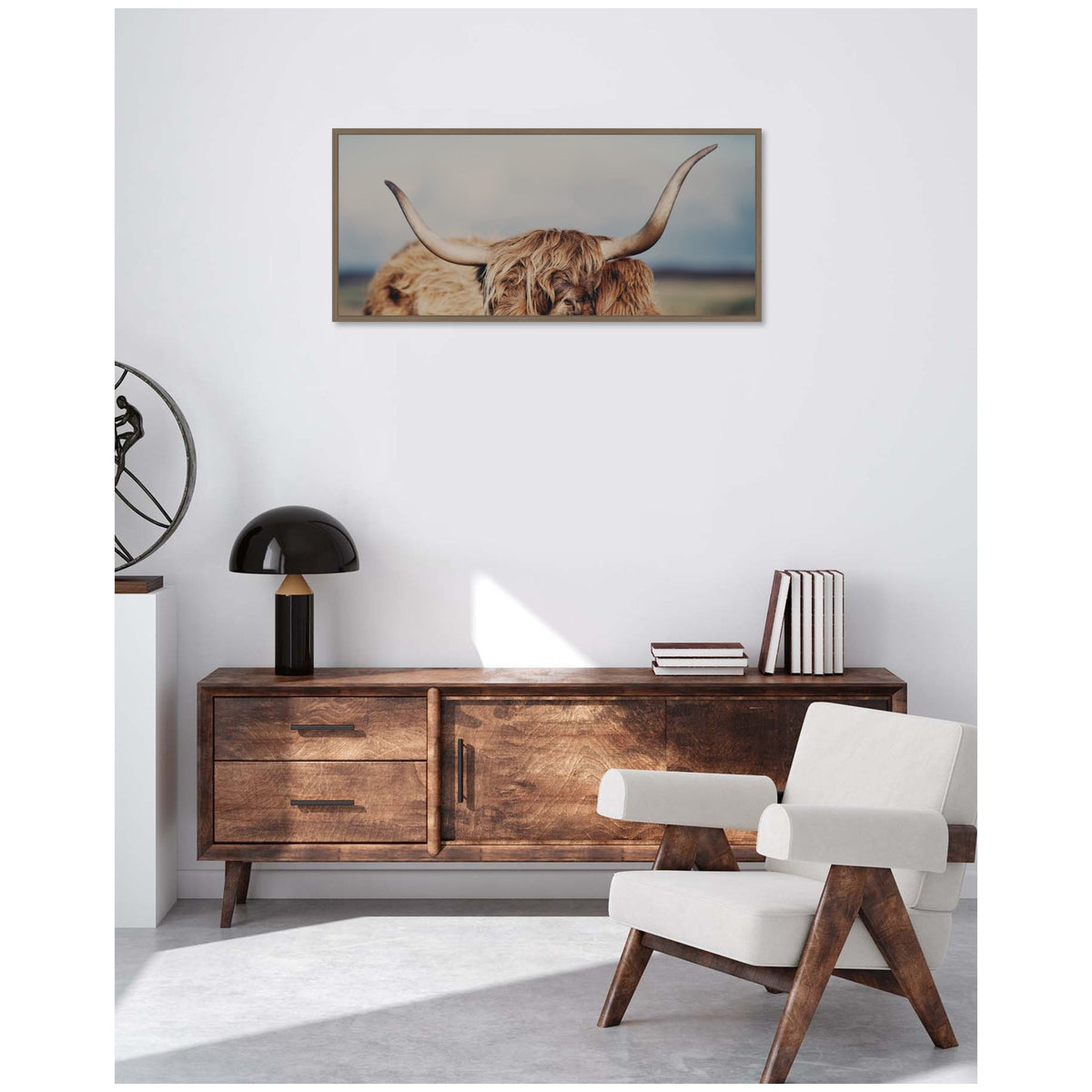 Highland Cow IX Close Panel by Laura Evans Framed Canvas Wall Art Print