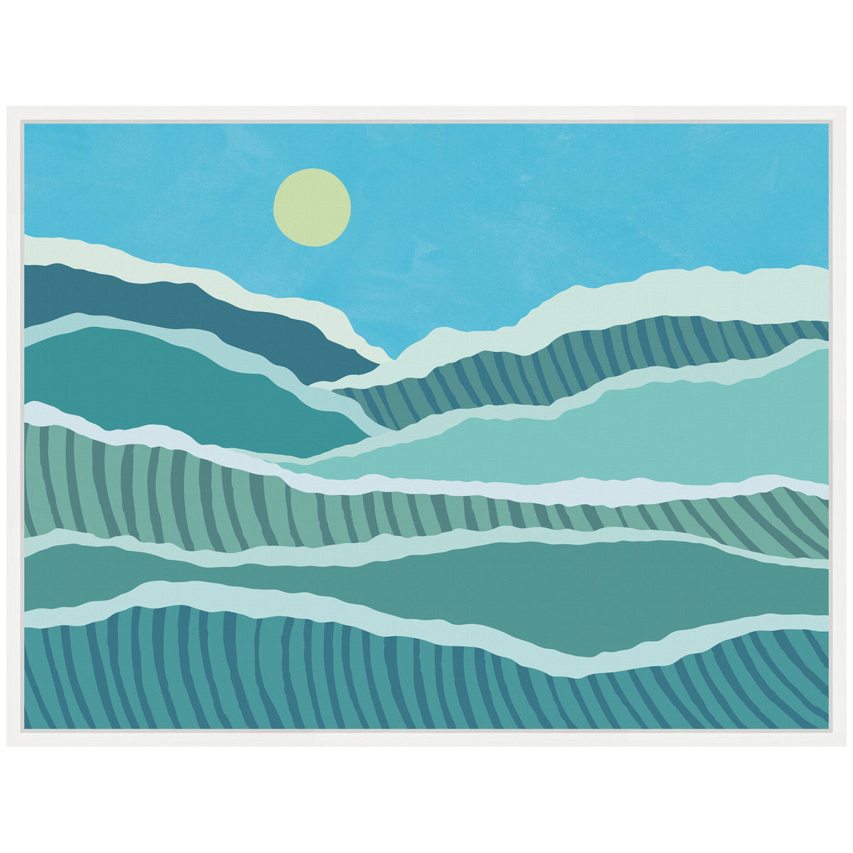 Sylvie Abstract Waves Framed Canvas by Rachel Lee