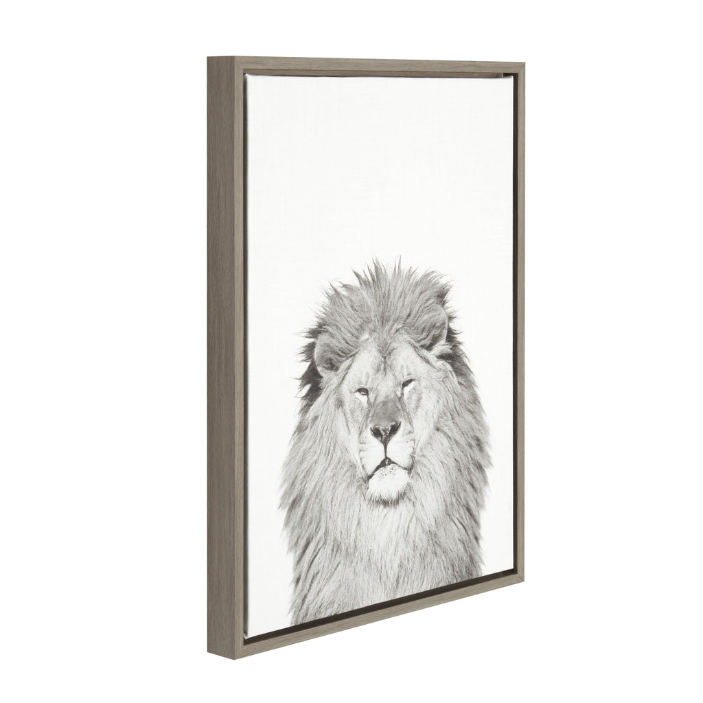 Sylvie Lion Framed Canvas by Simon Te Tai