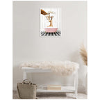 Sylvie Mother and Baby Giraffe in Pink Bathtub on Checker Floor Framed Canvas by Amy Peterson