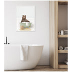 Sylvie Bear in Cottage Green Bath Framed Canvas by Amy Peterson