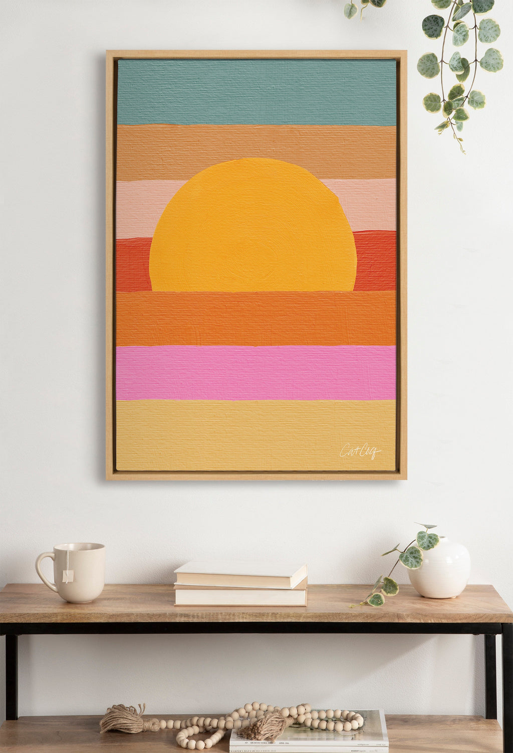 Sylvie Sunset Waves Framed Canvas by Cat Coquillette