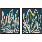 Sylvie Blue Flora 1 and 2 Framed Canvas Art Set by Alicia Bock