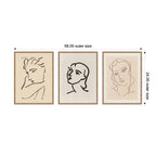 Profil de Femme Henri Matisse 3 Piece Framed Canvas Wall Art Set by Nostalgia Prints