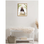 Sylvie Bear and Weasel in Palms Bathtub Framed Canvas by Amy Peterson