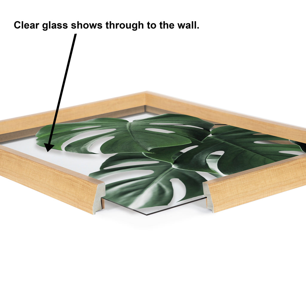 Blake Monstera leaves Framed Printed Glass by Amy Peterson Art Studio