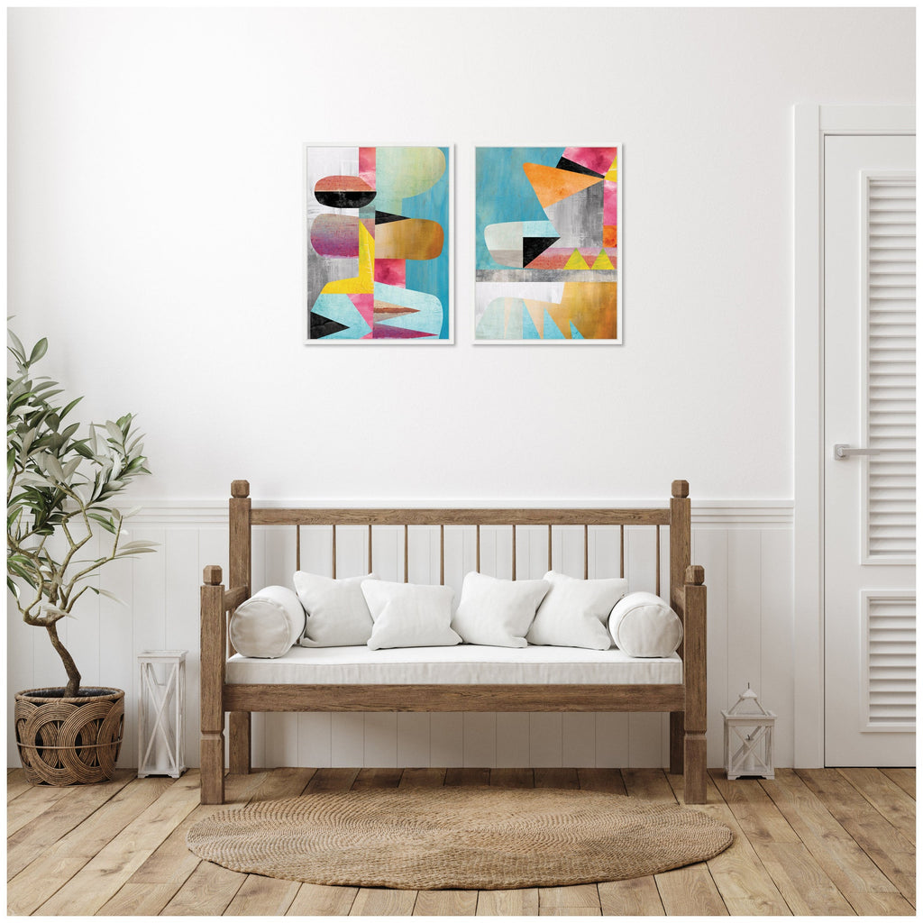 NC Objet 1 & 2 2 Piece Framed Canvas Wall Art Set by Nikki Chu
