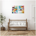 NC Objet 1 & 2 2 Piece Framed Canvas Wall Art Set by Nikki Chu