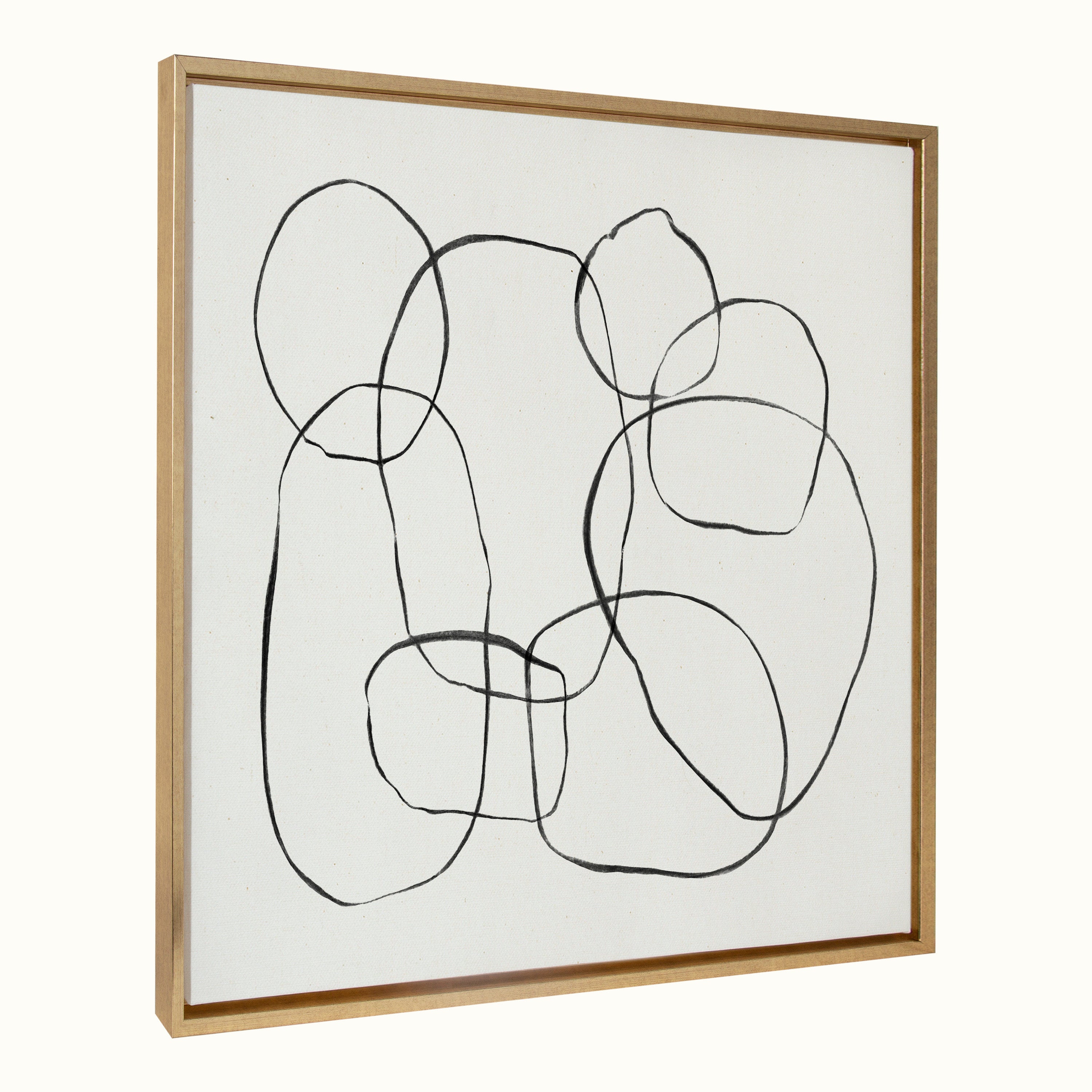 Sylvie Dancing Circles Framed Canvas by Teju Reval of SnazzyHues