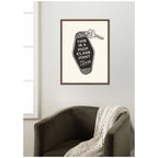 Retro Keychain This is a High Class Joint Black and White by Lucky Guava Framed Canvas Wall Art Print