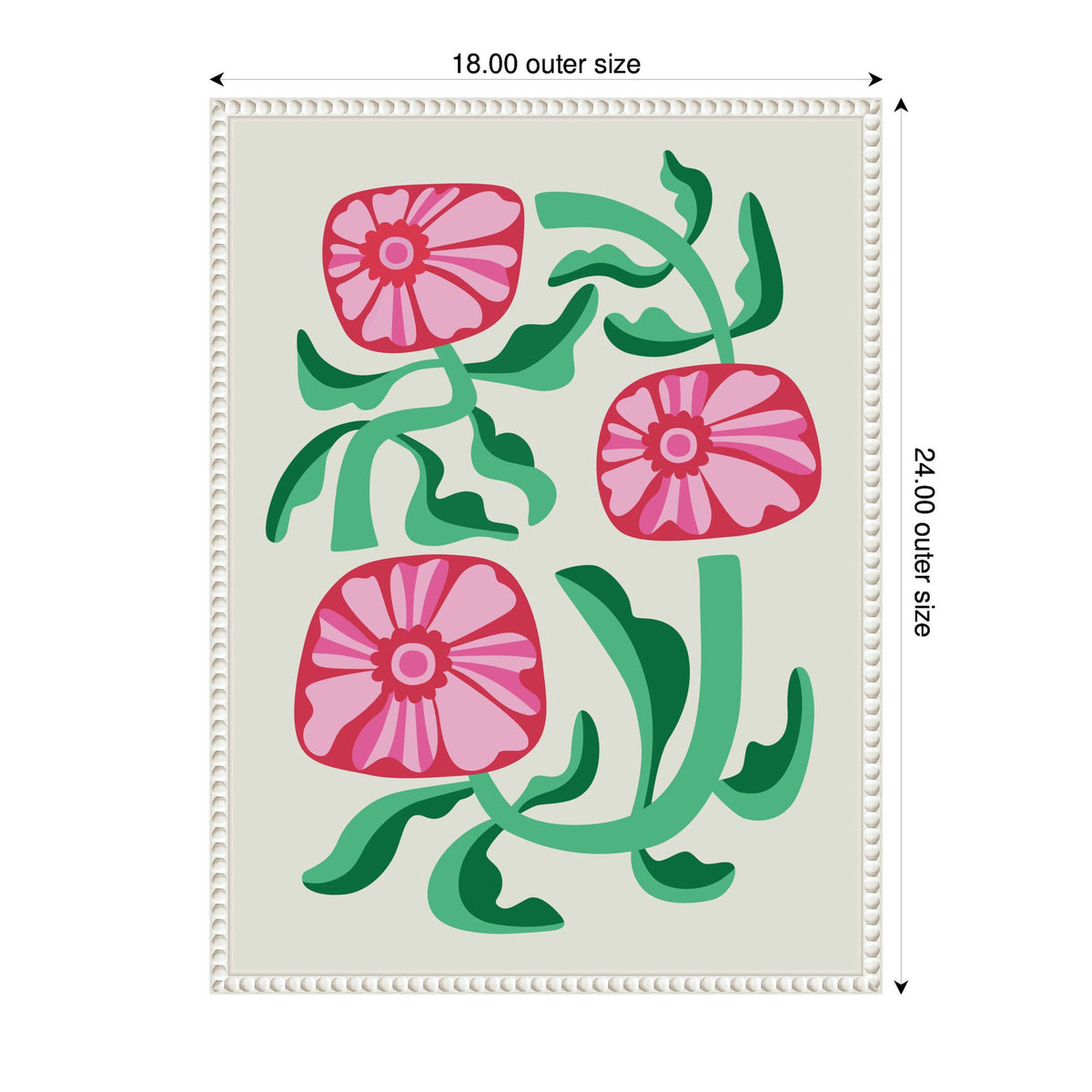 Sylvie Retro Flowers Framed Canvas by Rachel Lee