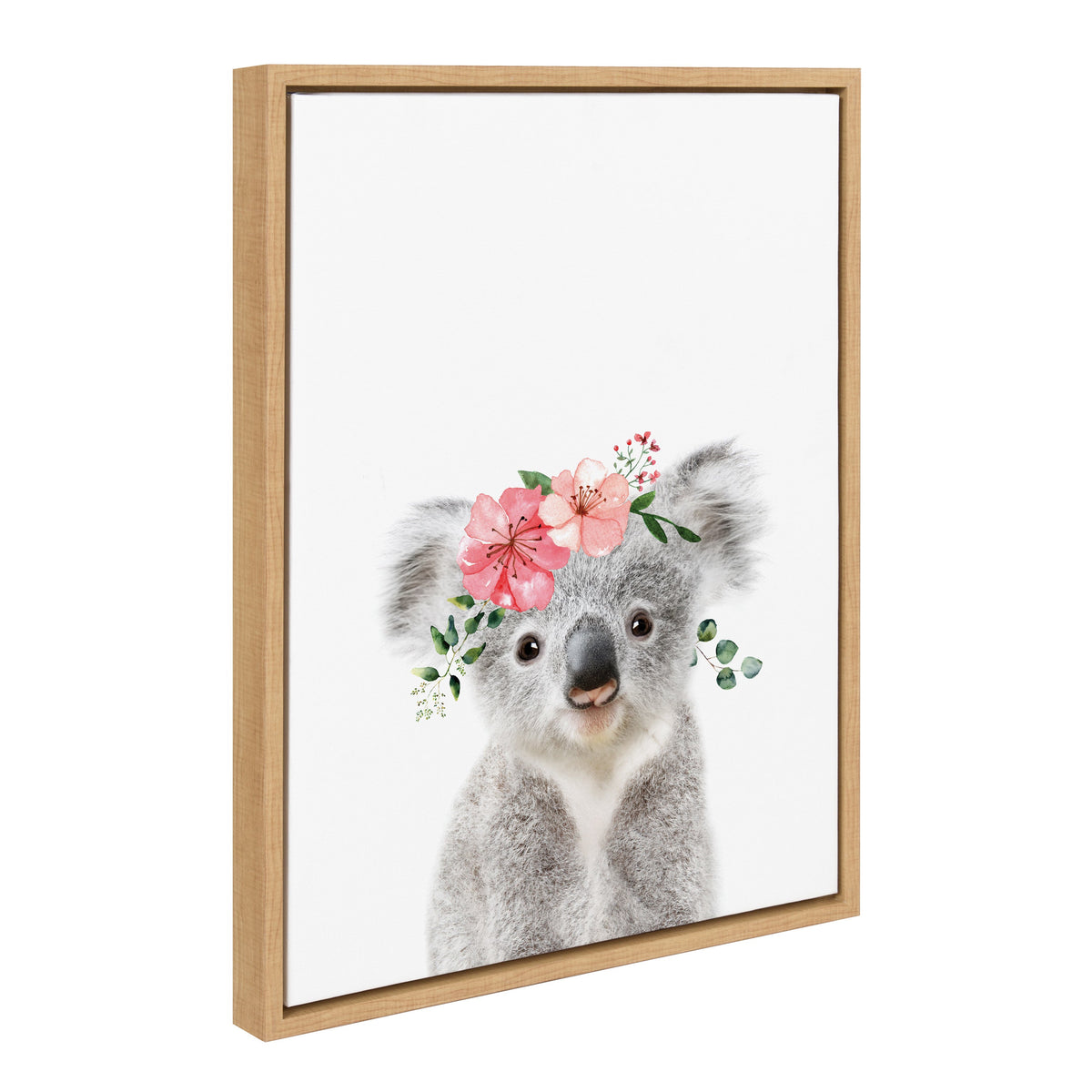 Sylvie Flower Crown Koala Framed Canvas by Amy Peterson Art Studio