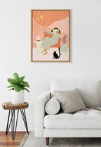 Sylvie A Wine a Day Keeps the Doctor Away Framed Canvas by Alja Horvat