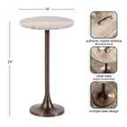 Baronet Round Marble and Metal Table