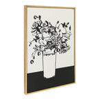 Sylvie 1043 Black and White Vase Framed Canvas by Teju Reval of SnazzyHues