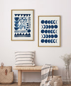Sylvie Moon Phases Framed Canvas by Teju Reval of SnazzyHues