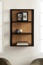 Ori Rattan/Wood Wall Shelf