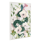 Sylvie Beaded Snake Floral Framed Canvas by Nikki Chu