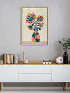 Sylvie Mid Century Modern Sunflowers Framed Canvas by Rachel Lee of My Dream Wall