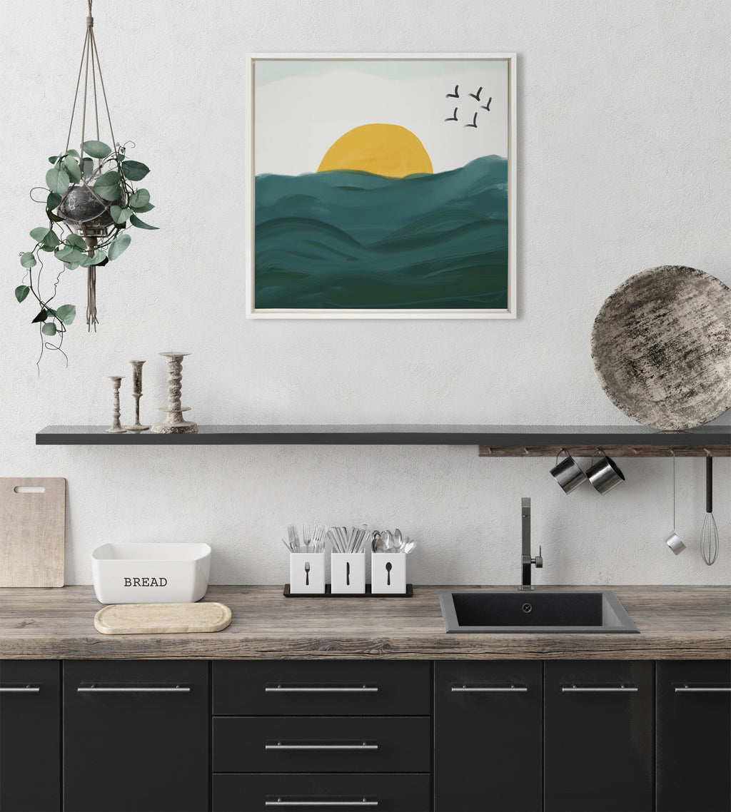 Sylvie Horizon Framed Canvas by Oris Eddu