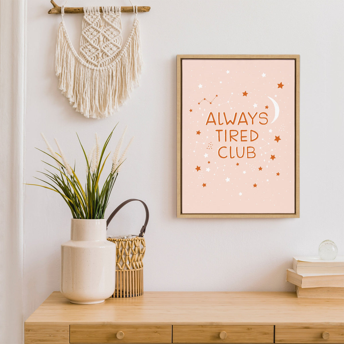 Sylvie Always Tired Club Framed Canvas by DuchessPlum