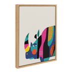 Sylvie Mid Century Modern Rhino Framed Canvas by Rachel Lee of My Dream Wall