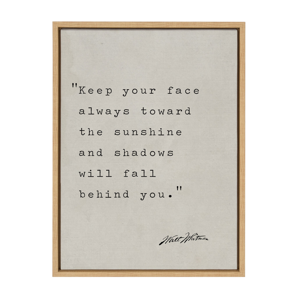 Sylvie Keep Your Face Walt Whitman Framed Canvas by Saint and Sailor Studios