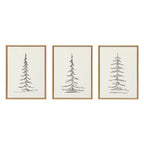 Sylvie Minimalist Evergreen Trees Framed Canvas Set by The Creative Bunch Studio