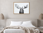Sylvie Moose Black and White Framed Canvas by Amy Peterson Art Studio