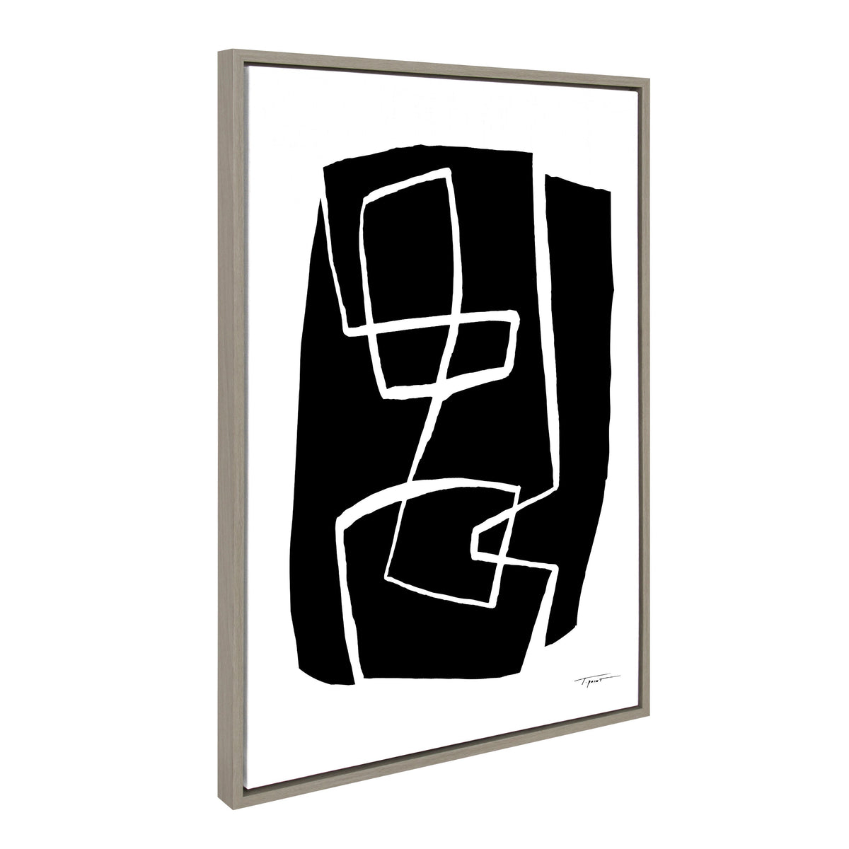 Sylvie Modern Meeting Forms Framed Canvas by Statement Goods
