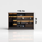 Altus · Office Library Wall Shelves w/ Integrated Lighting