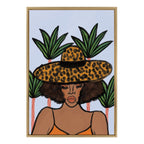 Sylvie Leopard Hat Framed Canvas by Kendra Dandy of Bouffants and Broken Hearts