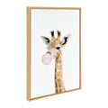 Sylvie Bubble Gum Giraffe Framed Canvas by Amy Peterson Art Studio