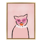 Sylvie Cat in Pearls Framed Canvas by Bouffants and Broken Hearts