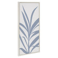 Sylvie Mid Century Retro Jungle Botanical Light Blue Framed Canvas by The Creative Bunch Studio