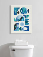 Mid Century Fish Blue Floating Acrylic Art by Rachel Lee of My Dream Wall