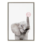 Sylvie Bubble Gum Elephant Framed Canvas by Amy Peterson Art Studio
