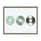 Sylvie Three Records Framed Canvas by Statement Goods
