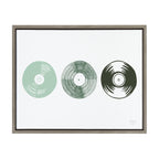 Sylvie Three Records Framed Canvas by Statement Goods