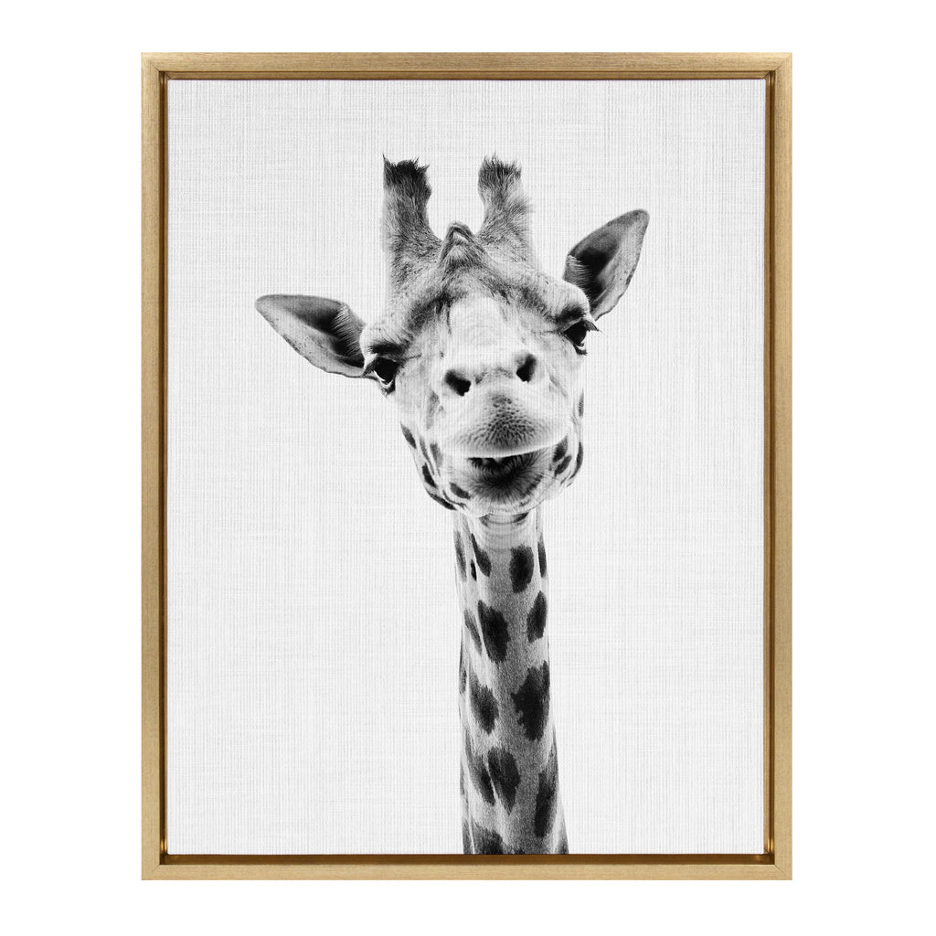 Sylvie Giraffe Framed Canvas by Simon Te of Tai Prints
